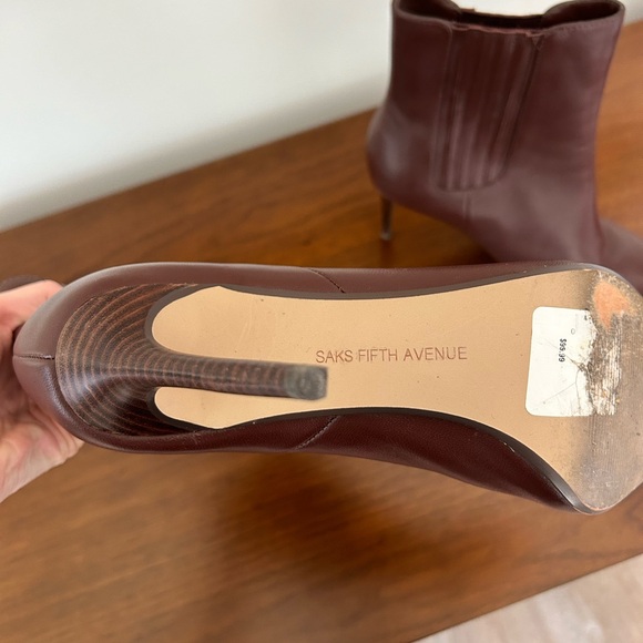 SAKS FIFTH AVENUE Leather Ankle Boots - Picture 4 of 5